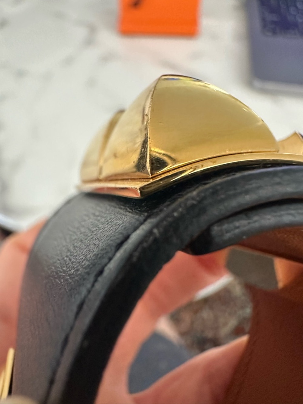 Hermès Collier de Chien Gold & Black Leather Bracelet - Picture 15 of 16